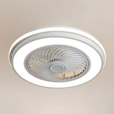 Simple Stylish Bladeless Flush Ceiling Fan with Light Image - 2