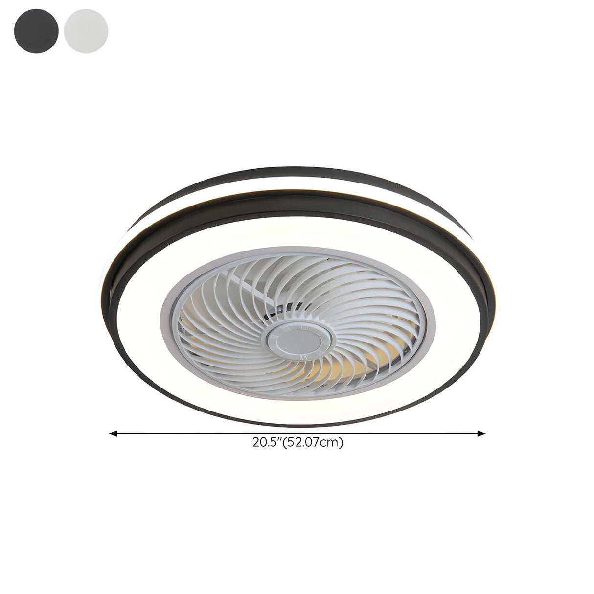 Simple Stylish Bladeless Flush Ceiling Fan with Light 