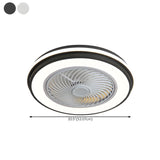 Simple Stylish Bladeless Flush Ceiling Fan with Light #size