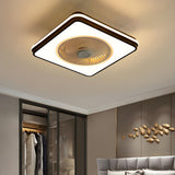 Simple Stylish Bladeless Flush Ceiling Fan with Light Image - 3