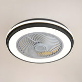 Simple Stylish Bladeless Flush Ceiling Fan with Light Image - 7