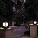 Simple Stylish Cube White LED Post Outdoor Table Lamp Image - 11