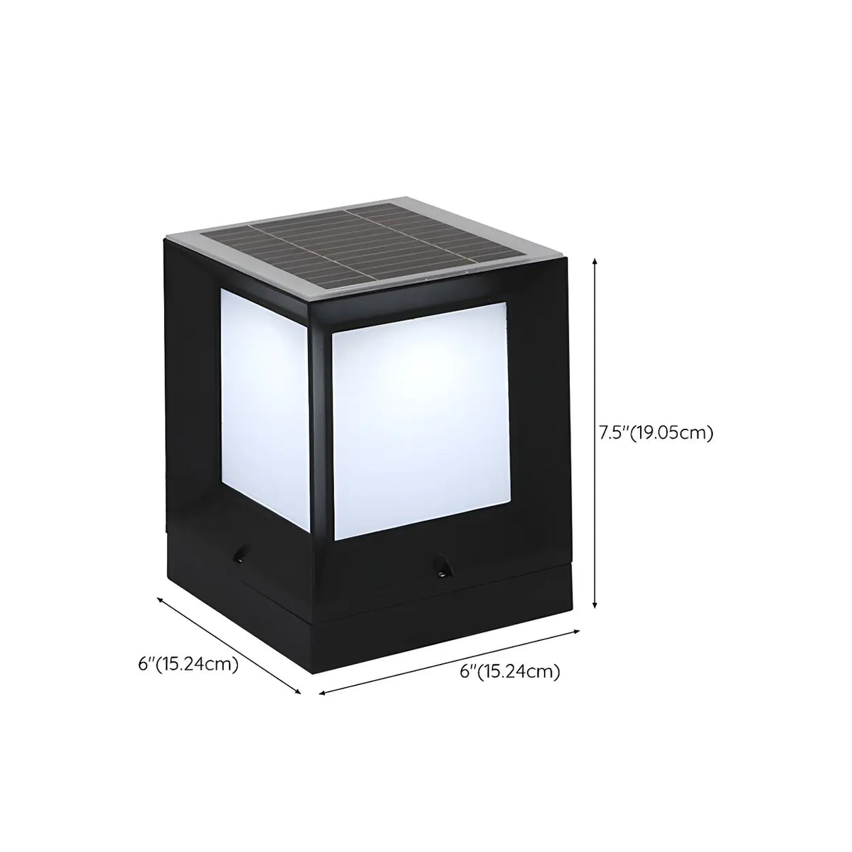 Simple Stylish Cube White LED Post Outdoor Table Lamp 