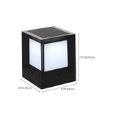 Simple Stylish Cube White LED Post Outdoor Table Lamp #size