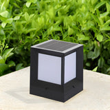 Simple Stylish Cube White LED Post Outdoor Table Lamp Image - 2