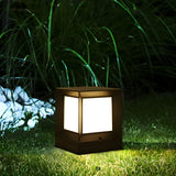 Simple Stylish Cube White LED Post Outdoor Table Lamp Image - 3