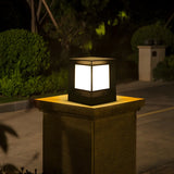 Simple Stylish Cube White LED Post Outdoor Table Lamp Image - 5