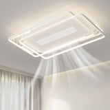 Simple Stylish Geometric Bladeless Ceiling Fan Light Image - 1