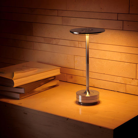 Simple Stylish Geometric Shade LED Metal Table Lamp Image - 1