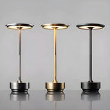 Simple Stylish Geometric Shade LED Metal Table Lamp Image - 16