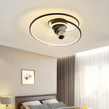 Simple Stylish Infinite Metal Ceiling Fan with Light Image - 1