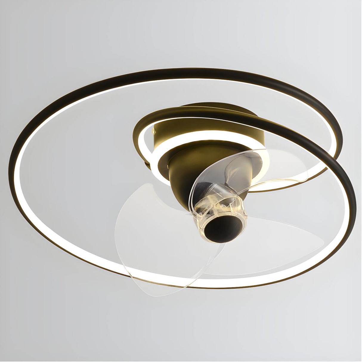 Simple Stylish Infinite Metal Ceiling Fan with Light Image - 10