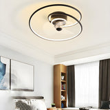 Simple Stylish Infinite Metal Ceiling Fan with Light Image - 13