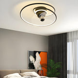 Simple Stylish Infinite Metal Ceiling Fan with Light Image - 4