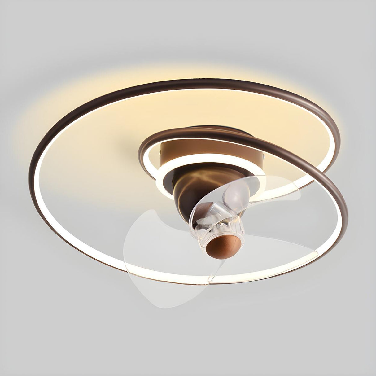 Simple Stylish Infinite Metal Ceiling Fan with Light Image - 6