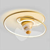 Simple Stylish Infinite Metal Ceiling Fan with Light Image - 7