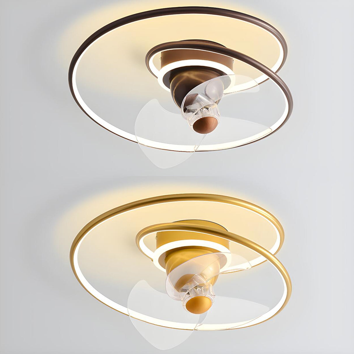 Simple Stylish Infinite Metal Ceiling Fan with Light Image - 9