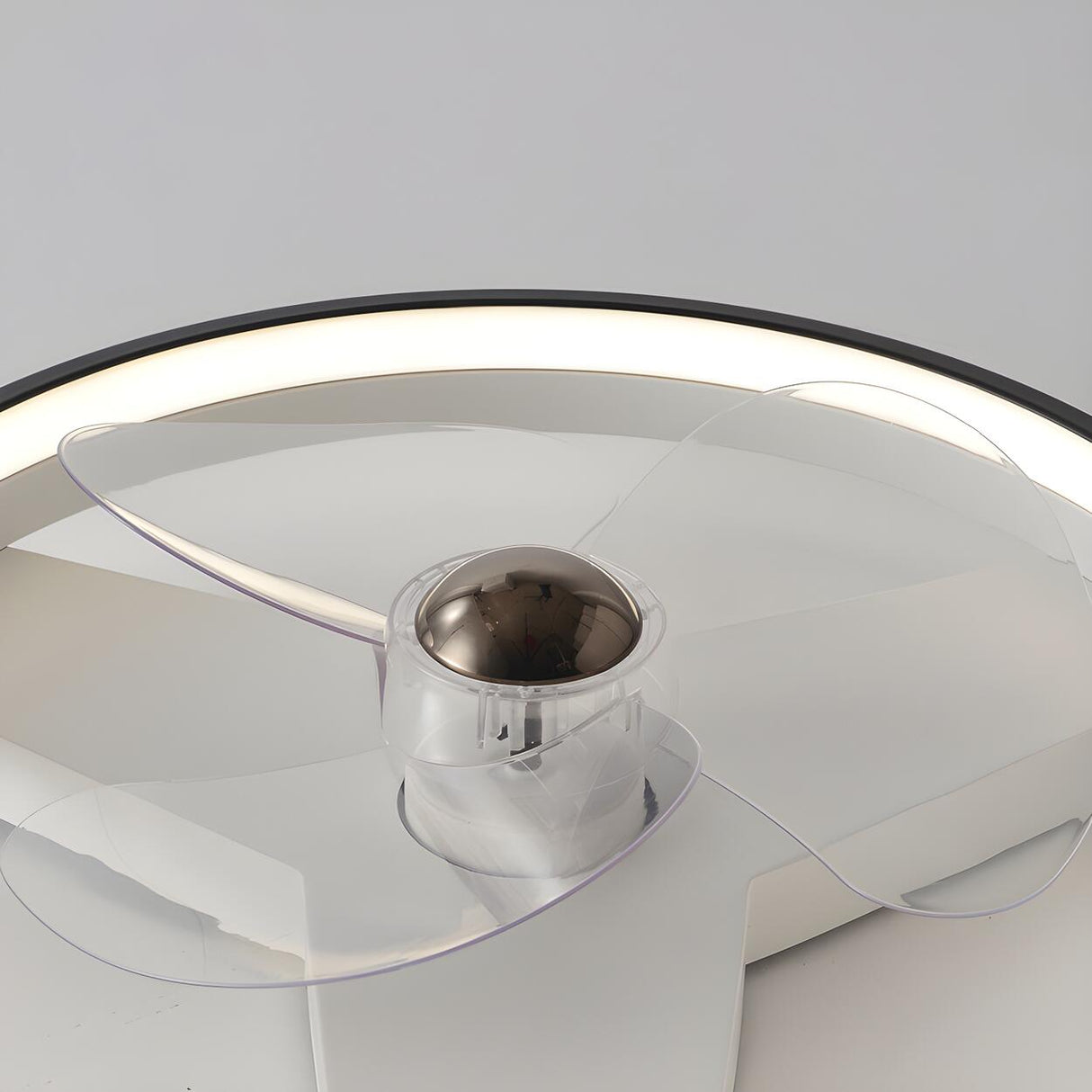 Simple Stylish Ring Flush LED Ceiling Fan With Light Image - 10