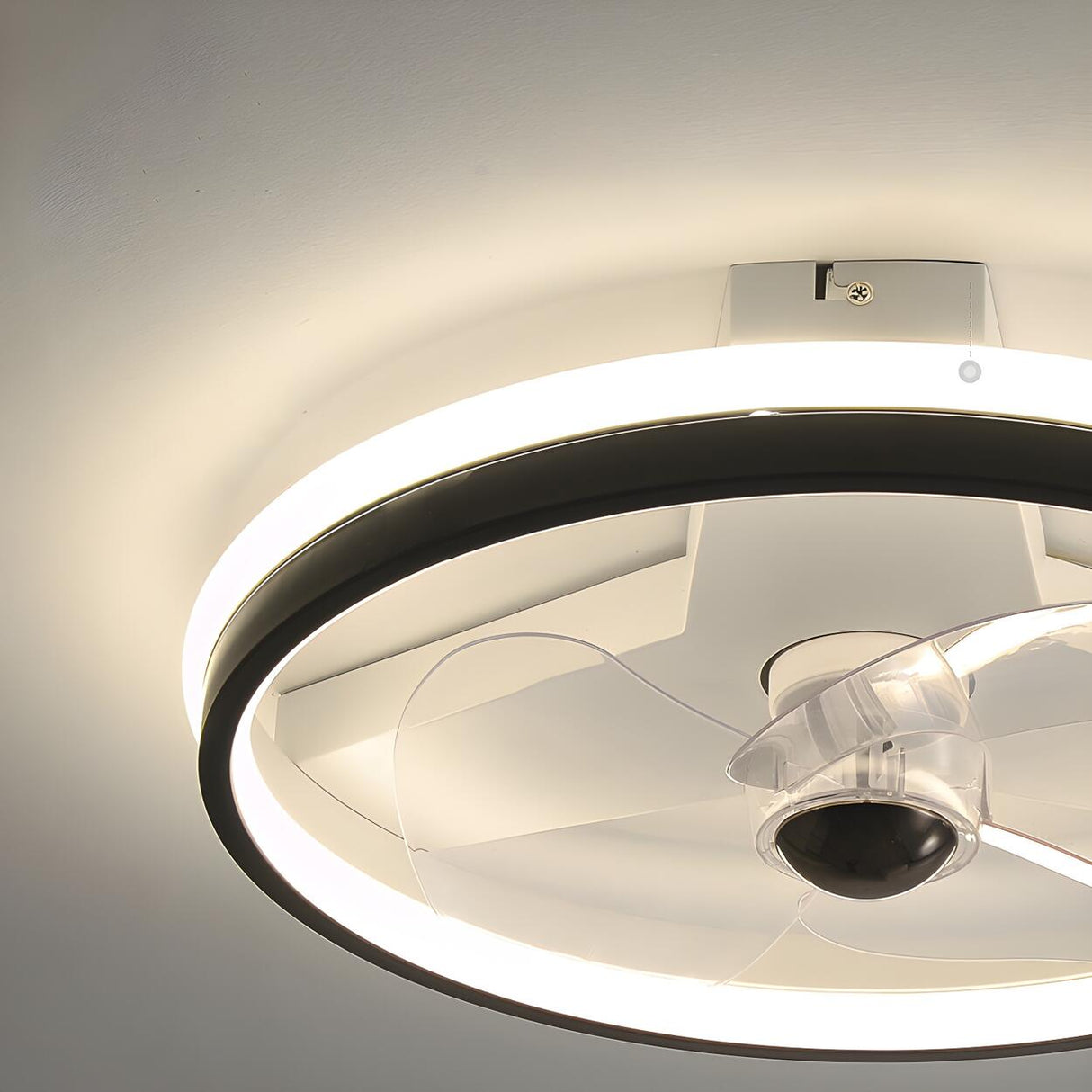 Simple Stylish Ring Flush LED Ceiling Fan With Light Image - 11