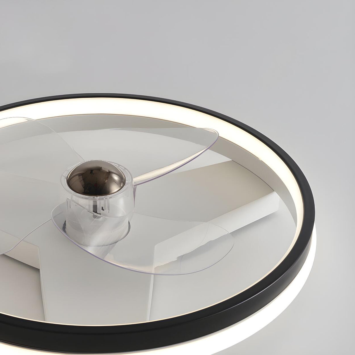 Simple Stylish Ring Flush LED Ceiling Fan With Light Image - 12