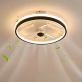 Simple Stylish Ring Flush LED Ceiling Fan With Light Image - 15