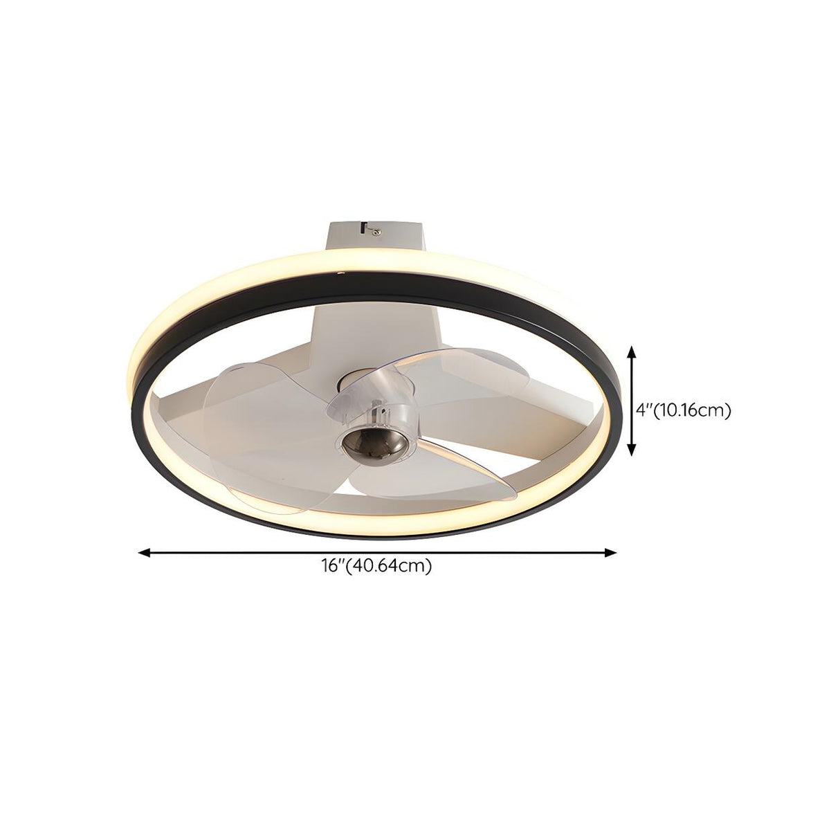 Simple Stylish Ring Flush LED Ceiling Fan With Light 