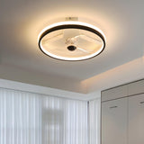 Simple Stylish Ring Flush LED Ceiling Fan With Light Image - 4