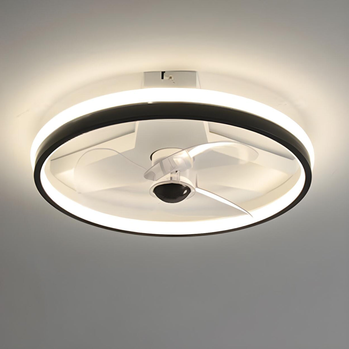 Simple Stylish Ring Flush LED Ceiling Fan With Light Image - 7