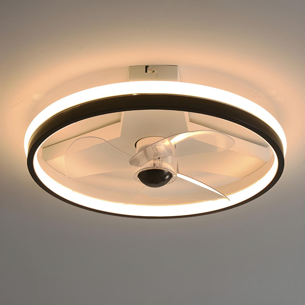 Simple Stylish Ring Flush LED Ceiling Fan With Light Image - 8