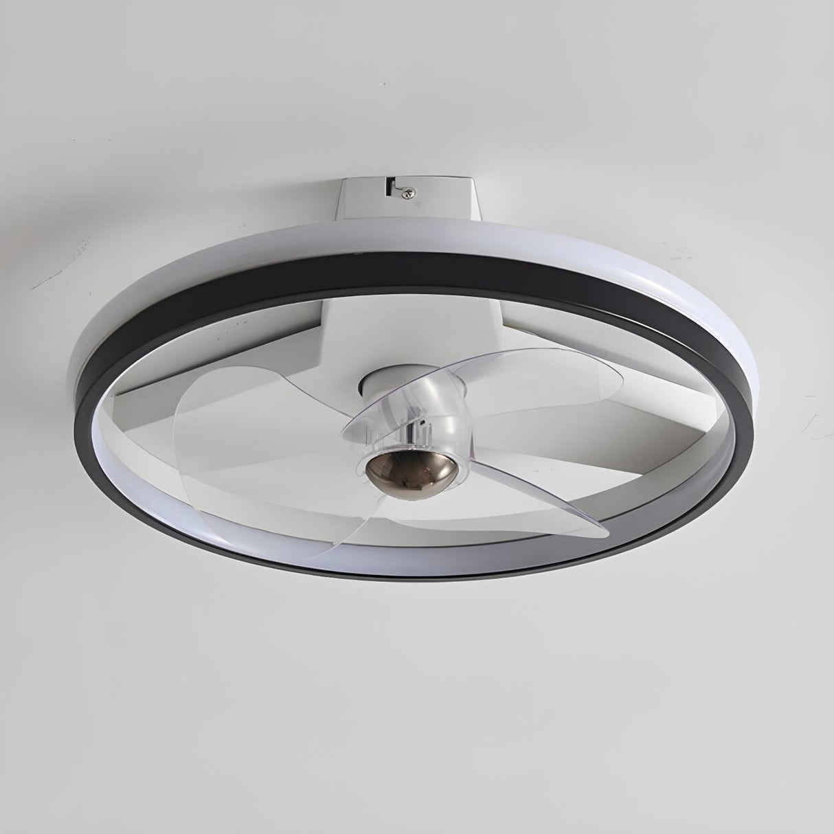 Simple Stylish Ring Flush LED Ceiling Fan With Light Image - 9