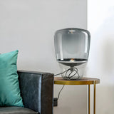 Simple Stylish Smoke Gray Bottle Shape Glass Table Lamp Image - 8