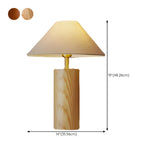 Simple Tapered Fabric Shade Column Wooden Table Lamp #size