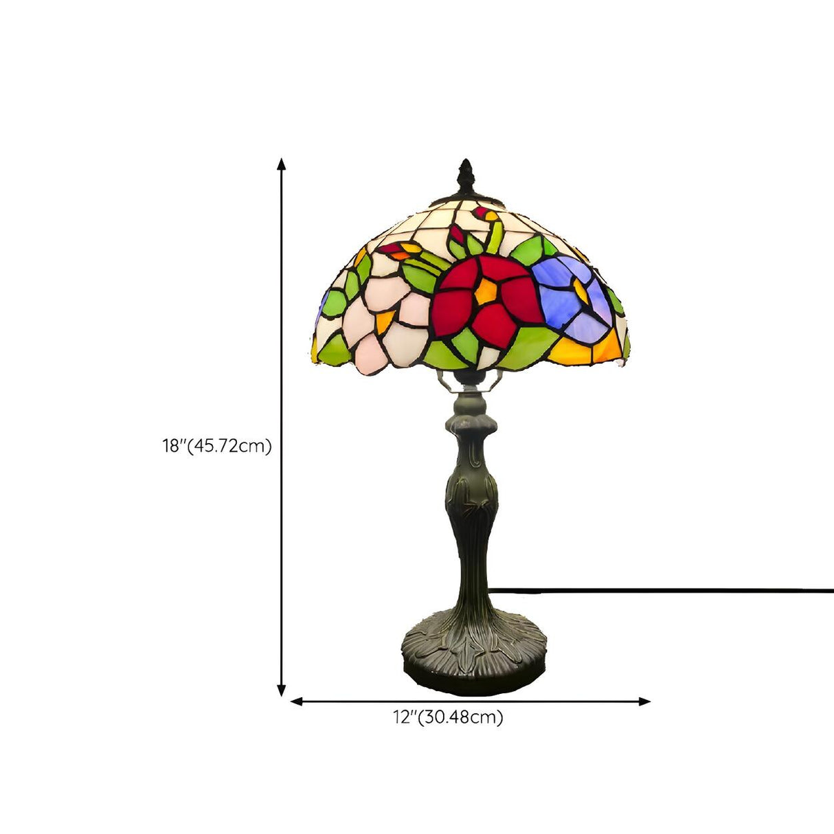 Simple Tiffany Style Dome Stained Glass Table Lamp Image - 13