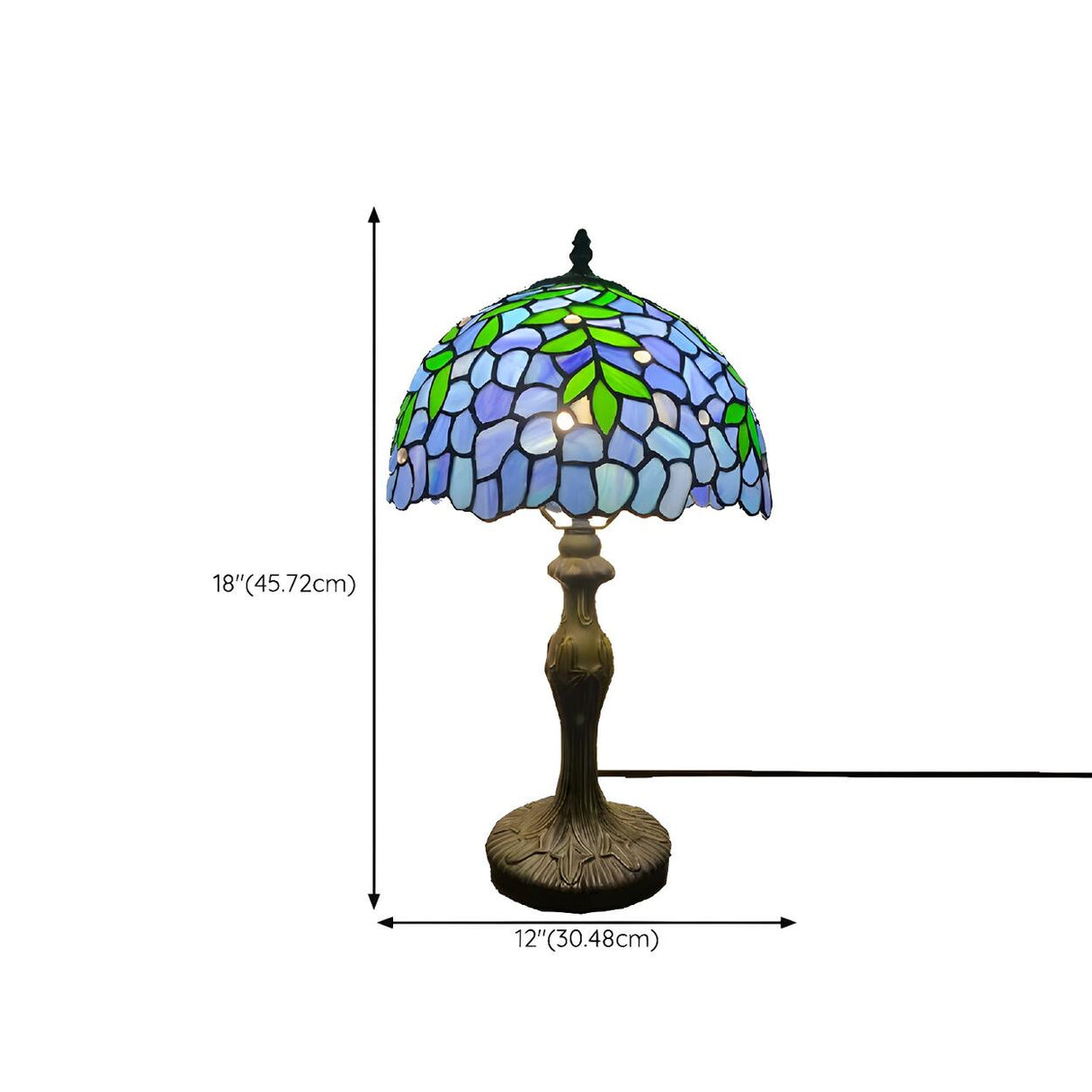 Simple Tiffany Style Dome Stained Glass Table Lamp Image - 14