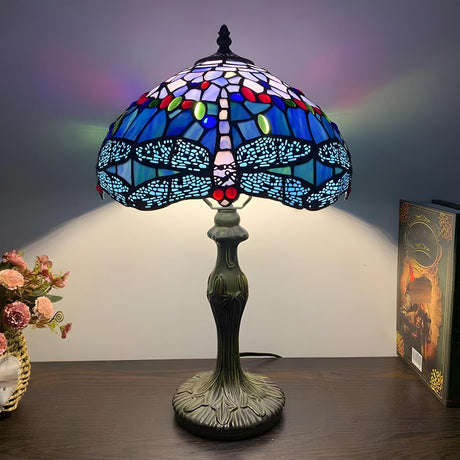 Simple Tiffany Style Dome Stained Glass Table Lamp Image - 2