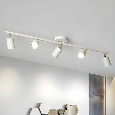 Simple Tubular Metal Ceiling Fixed Track Light White Image - 2