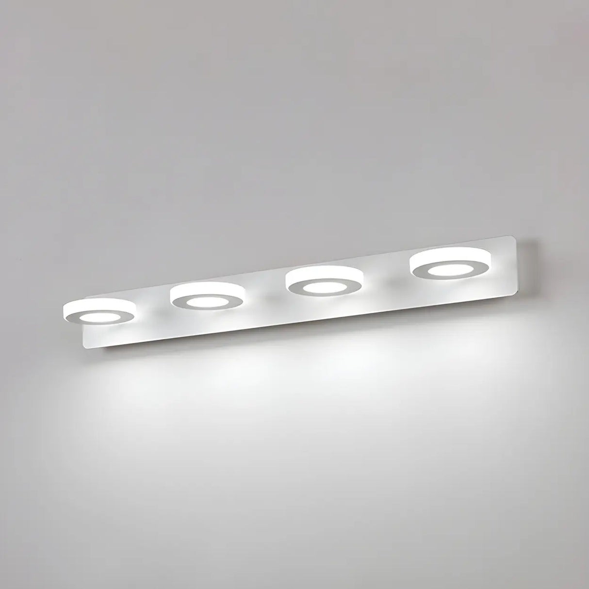 Simple Unique White Multi-Light Round Vanity Light Image - 17