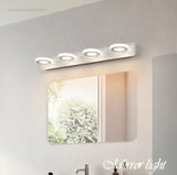 Simple Unique White Multi-Light Round Vanity Light Image - 22