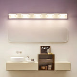 Simple Unique White Multi-Light Round Vanity Light Image - 30