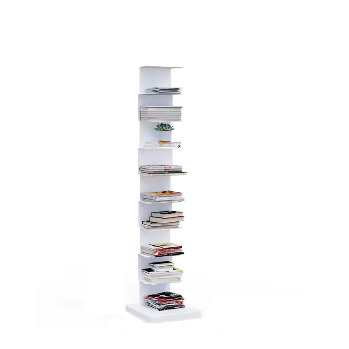 Simple Vertical Alloy Rectangular Etagere Bookcase Image - 18