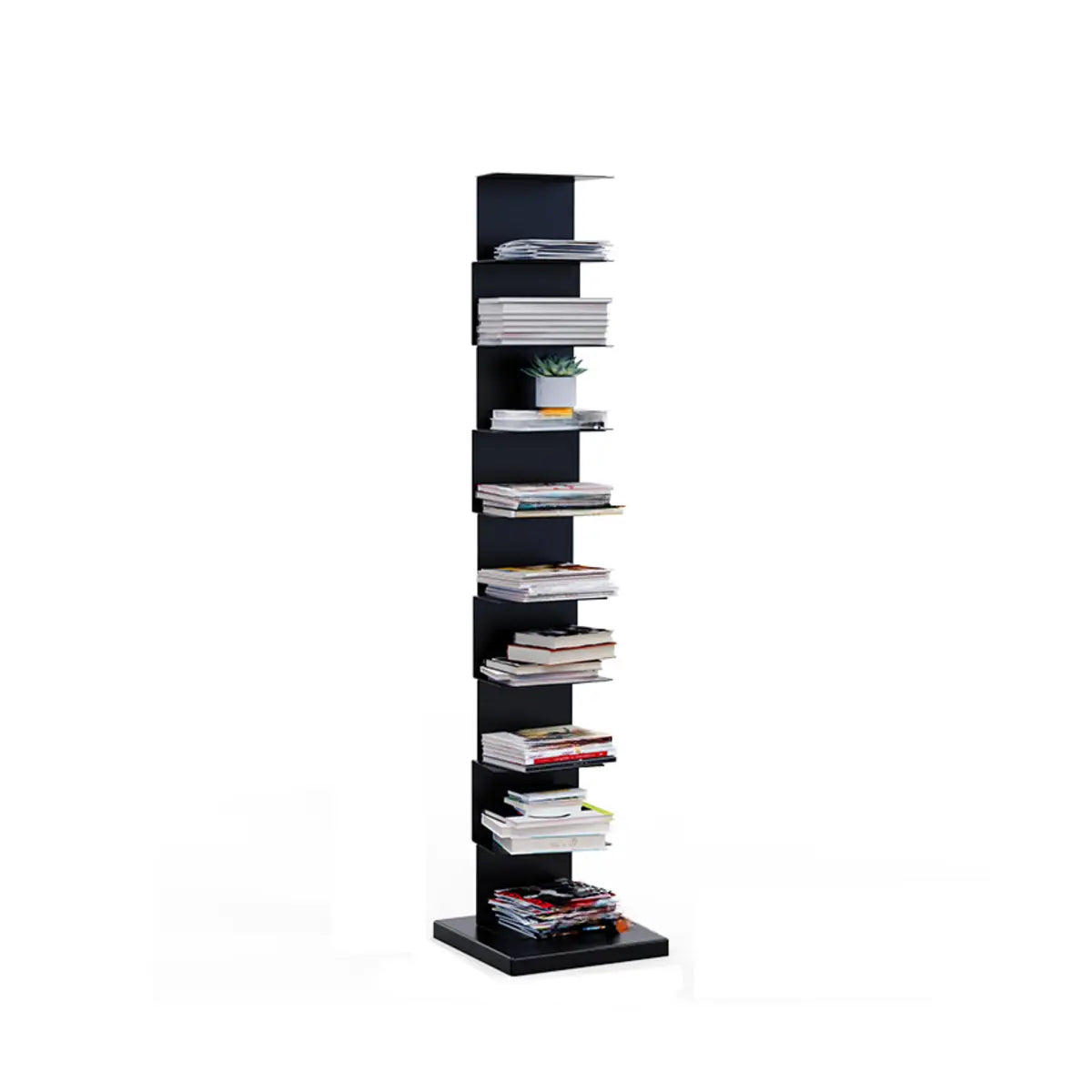 Simple Vertical Alloy Rectangular Etagere Bookcase Image - 19