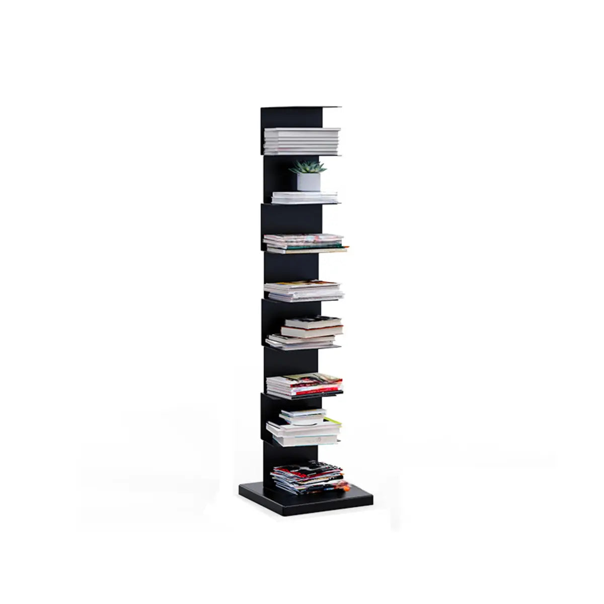 Simple Vertical Alloy Rectangular Etagere Bookcase Image - 25