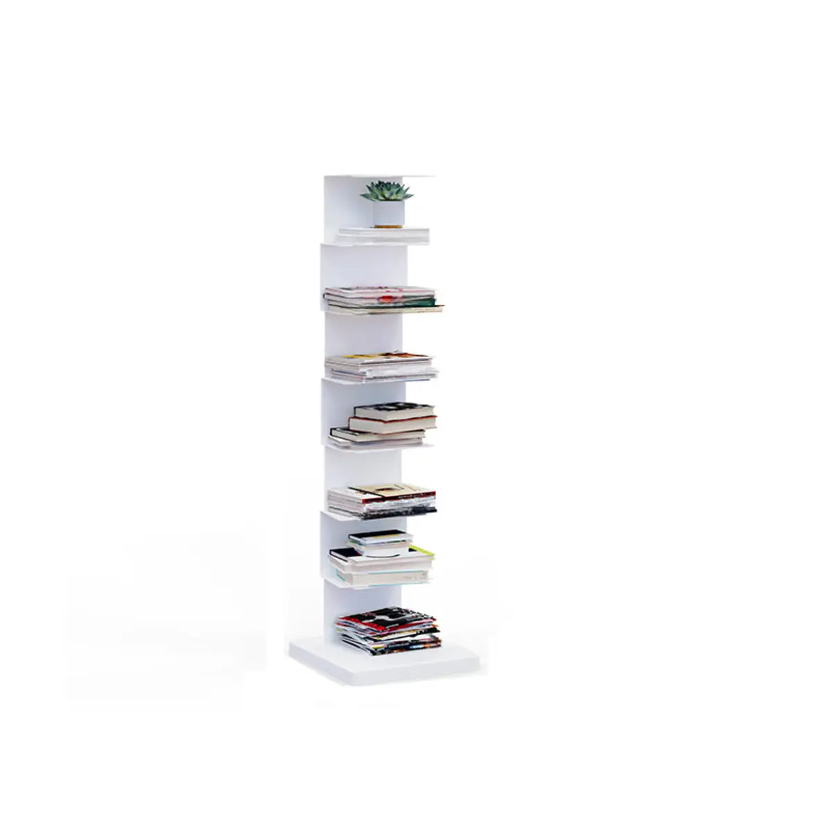 Simple Vertical Alloy Rectangular Etagere Bookcase Image - 30