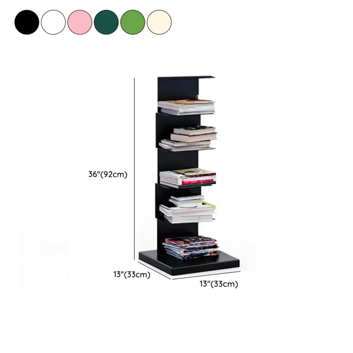 Simple Vertical Alloy Rectangular Etagere Bookcase 