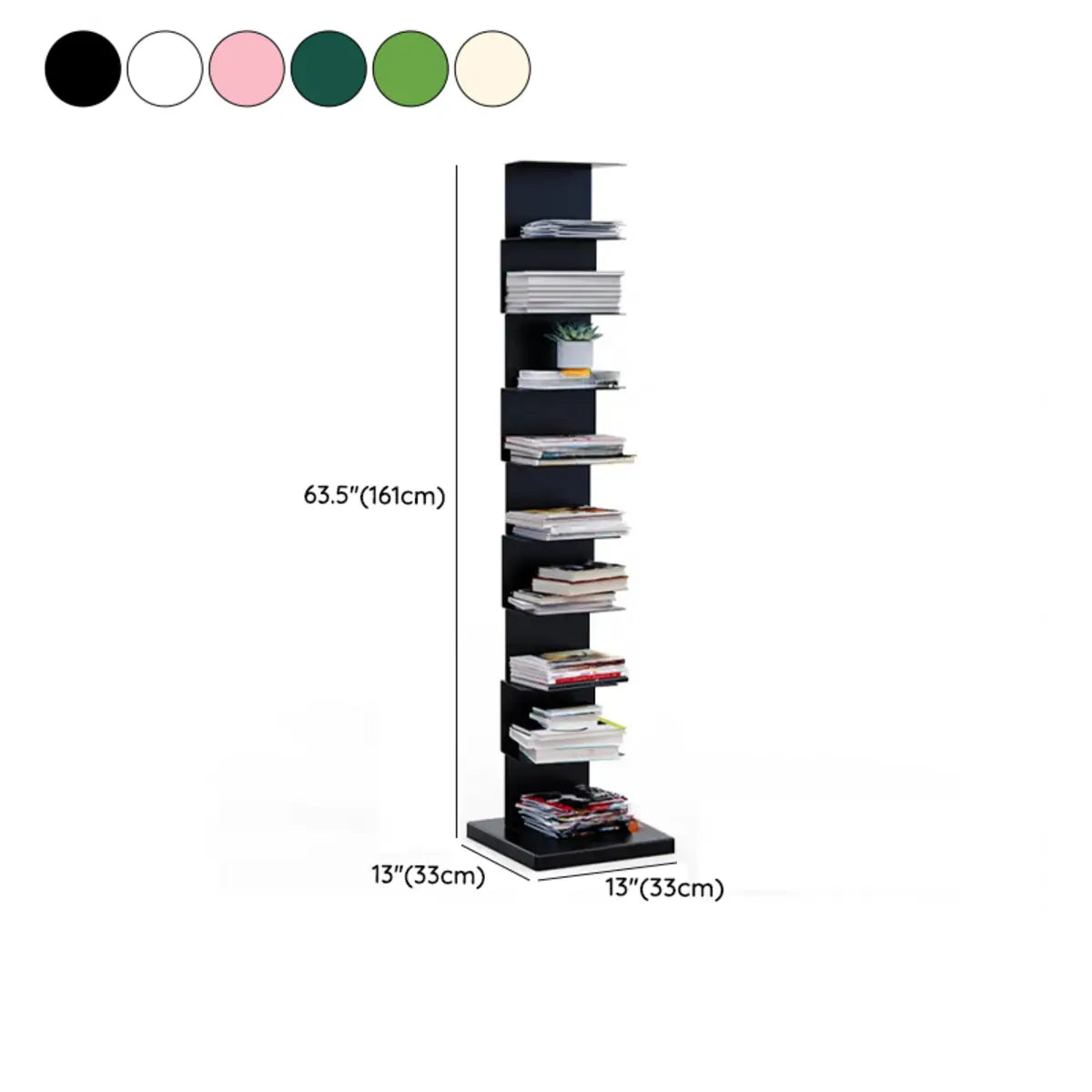 Simple Vertical Alloy Rectangular Etagere Bookcase Image - 47