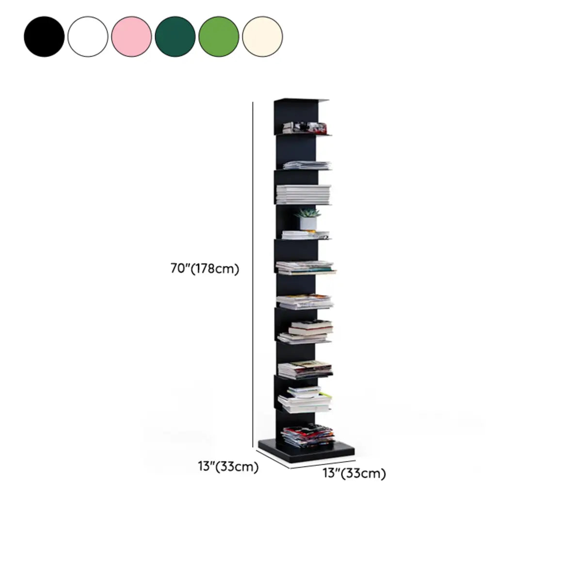 Simple Vertical Alloy Rectangular Etagere Bookcase Image - 48