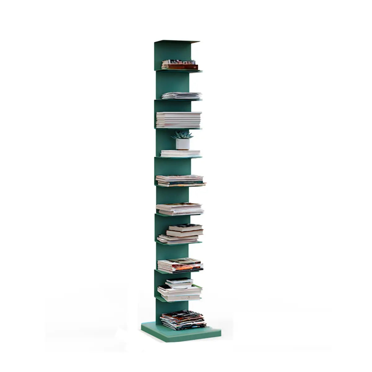 Simple Vertical Alloy Rectangular Etagere Bookcase Image - 6