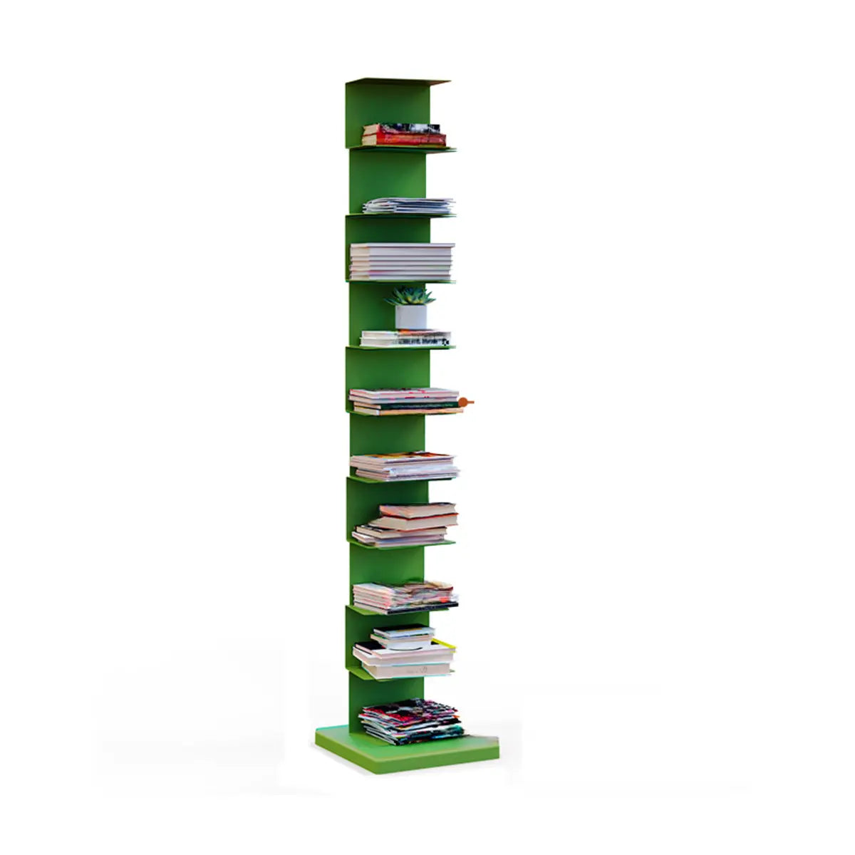 Simple Vertical Alloy Rectangular Etagere Bookcase Image - 8