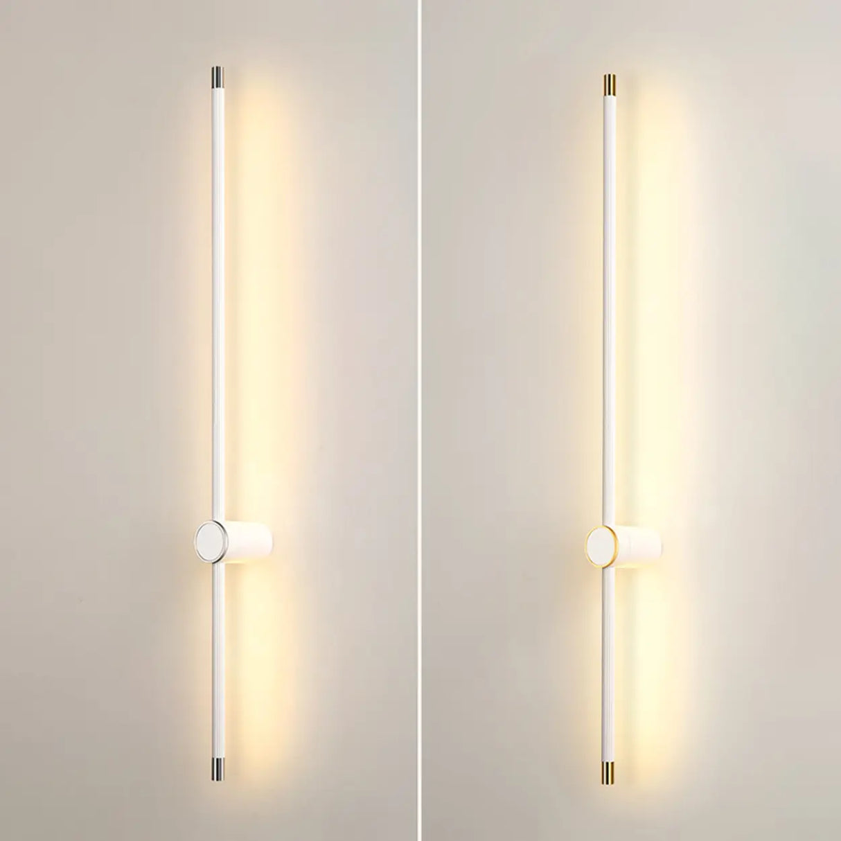 Simple Vertical Aluminum Bathroom White Vanity Light Image - 11