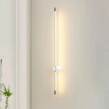 Simple Vertical Aluminum Bathroom White Vanity Light Image - 16